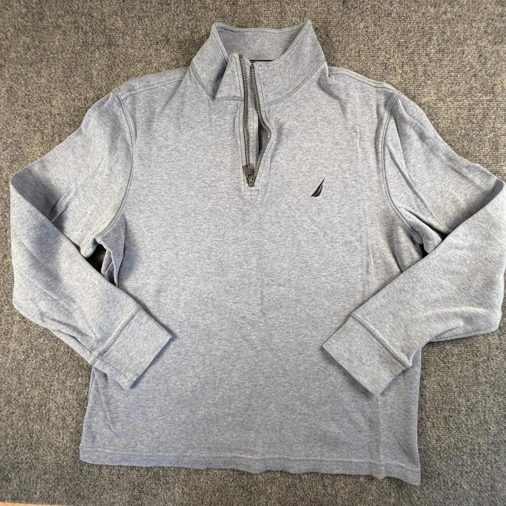 Nautica Men's Light Gray Quarter-Zip Sweatshirt XL #1484‎
